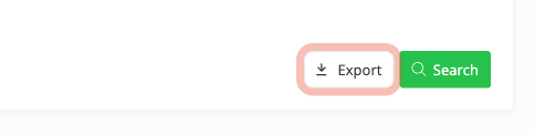 The Export button at the top of the audit trail, used to download the filtered entries as a CSV file.