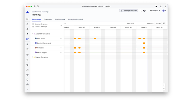 A screenshot of a planning dashboard from a tool named 