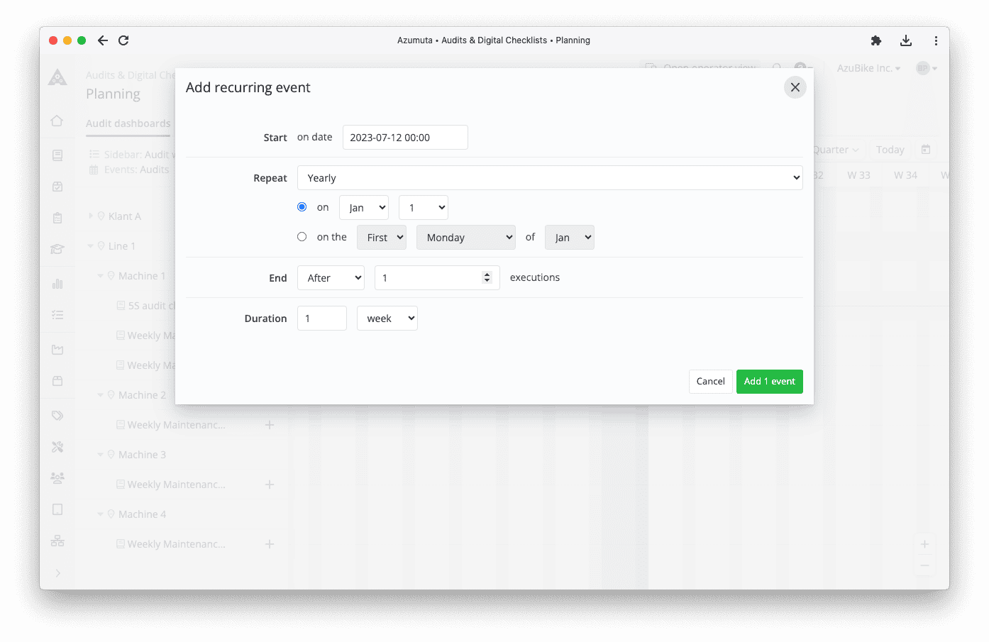 Create a Timeline for Audits