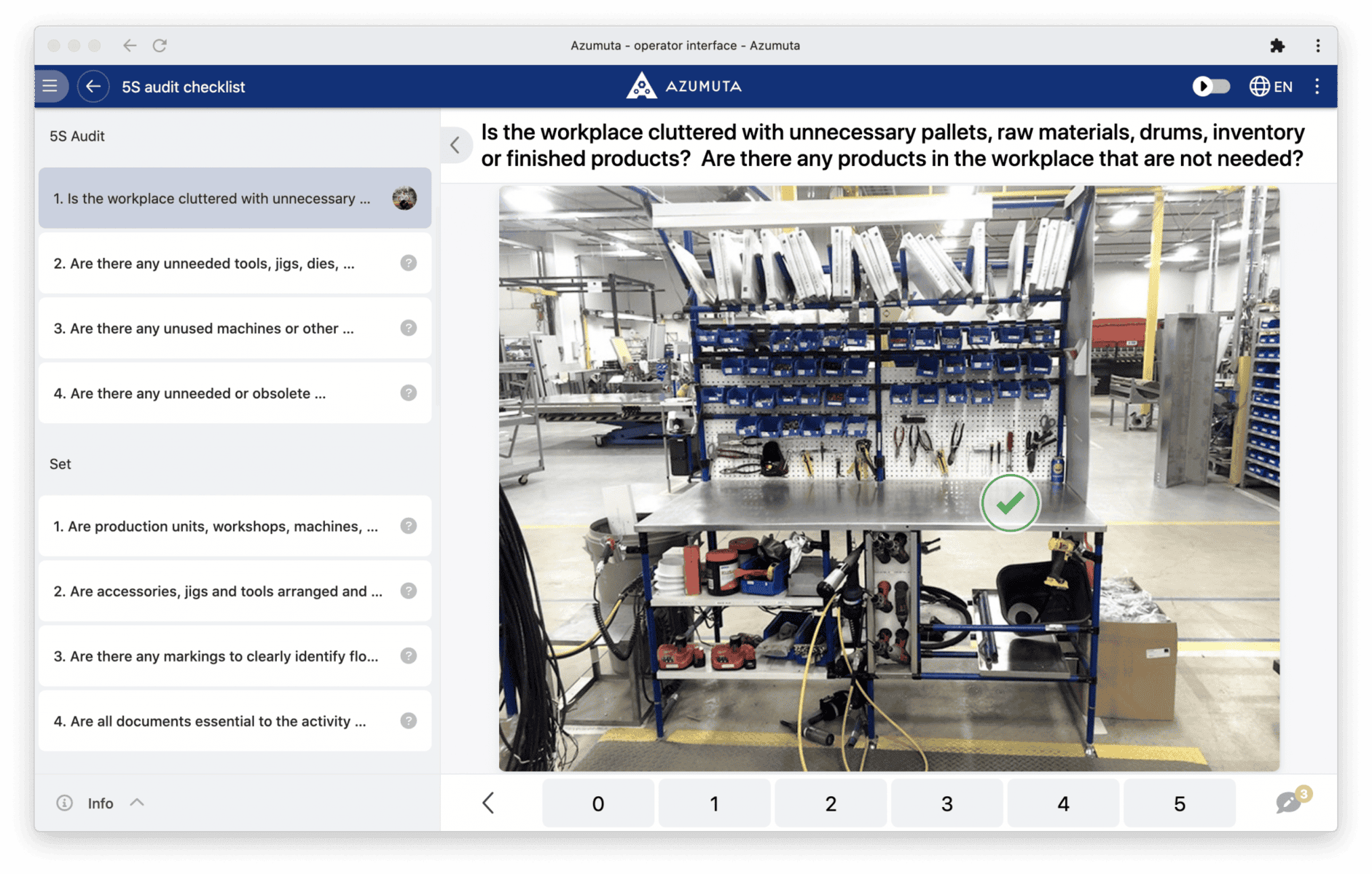 Mobile fill in of audit