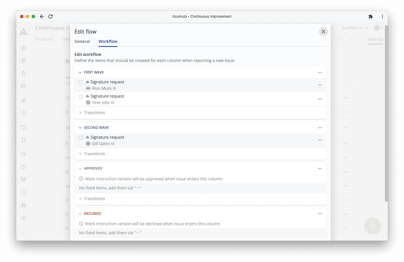Set an Approval Flow
