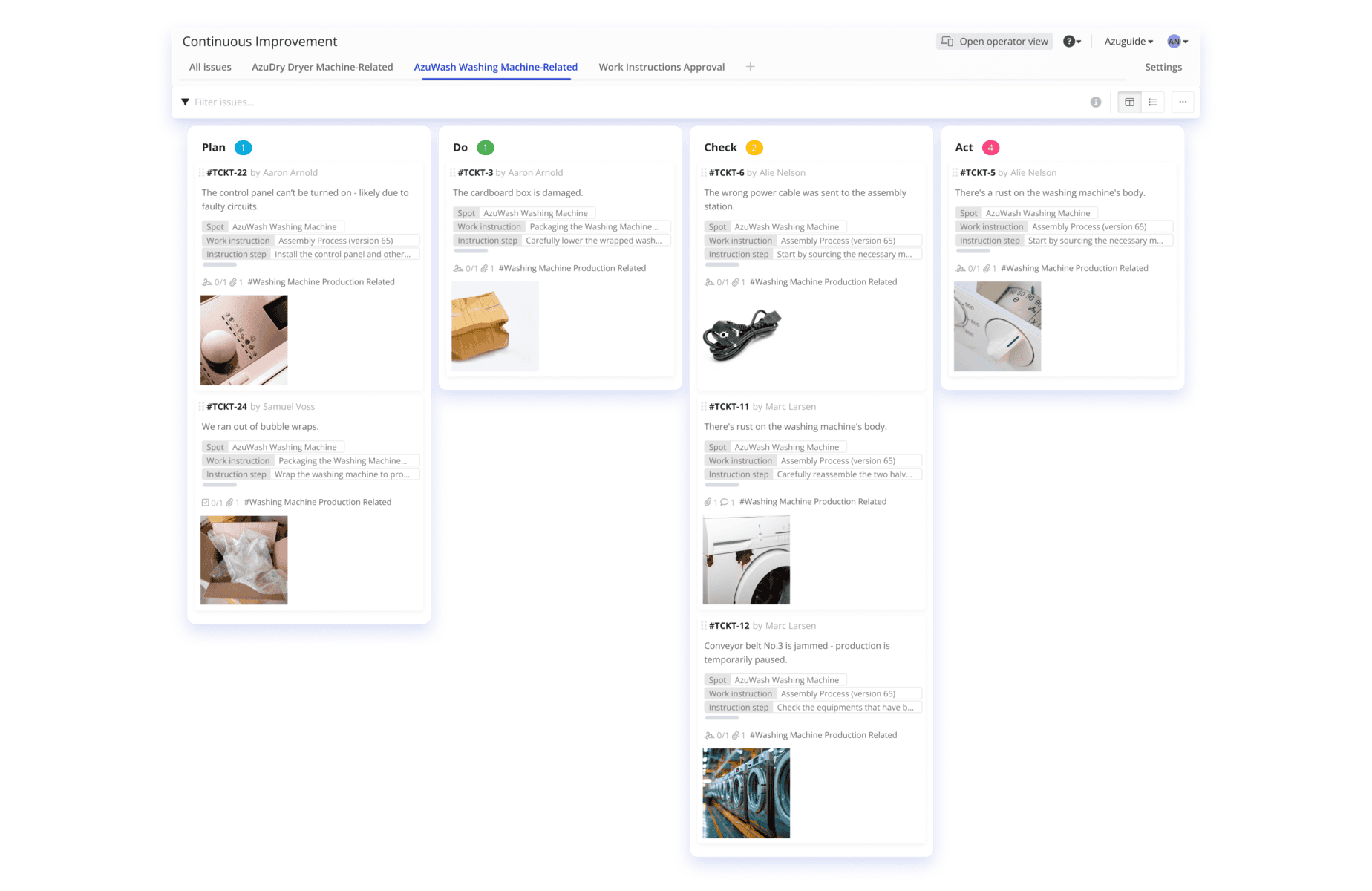 Mobile fill in of maintenance checklist
