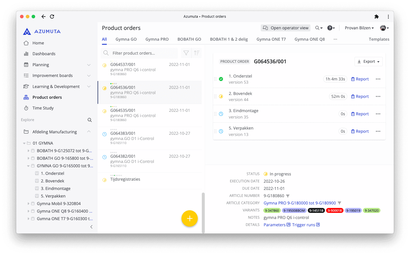 Live monitoring of product quality