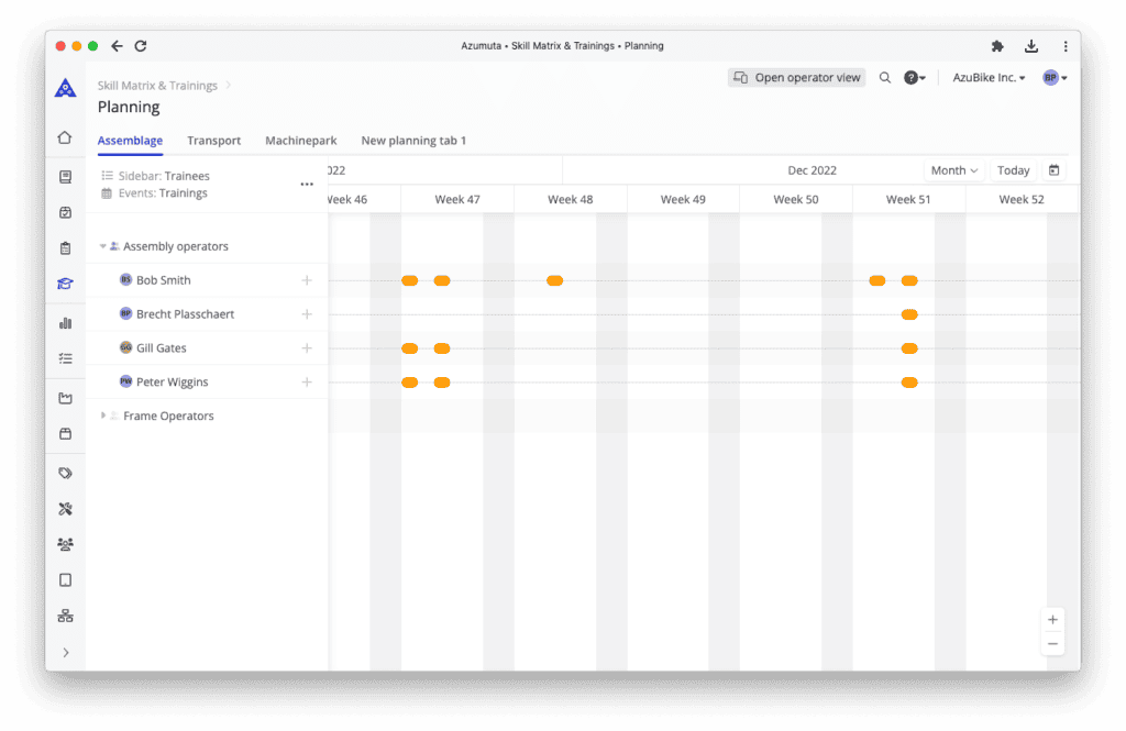 A scheduling dashboard titled 