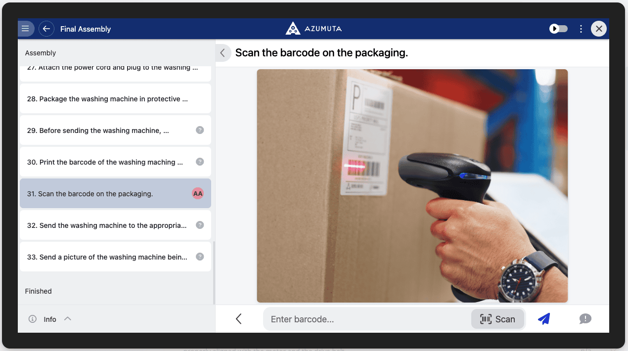 docs barcode check operator view