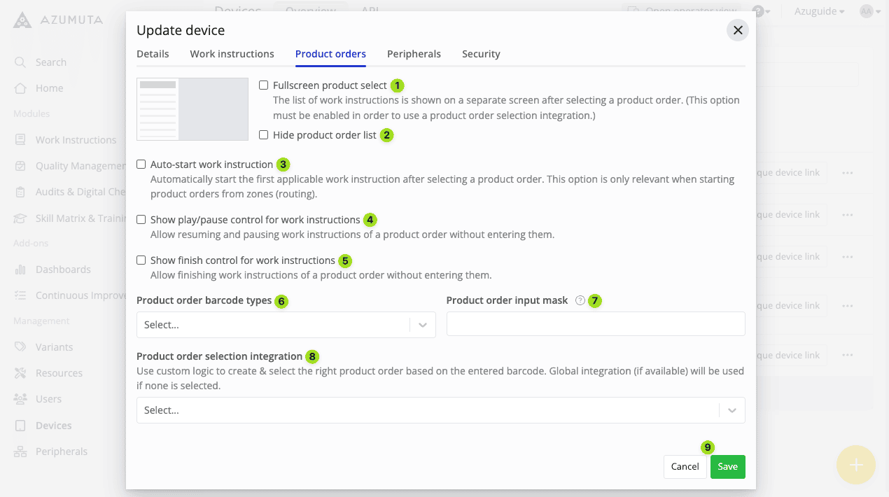 docs what are the possible configuration options product order related 1