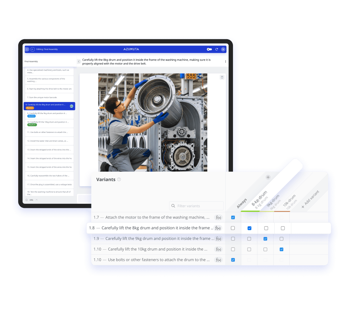 Work Instructions with Configured Quality Parameters