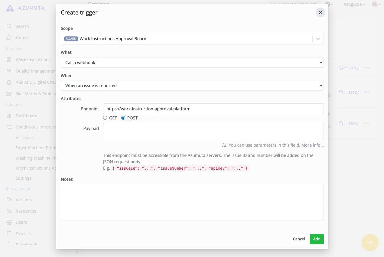 docs triggers for the continuous improvement add on