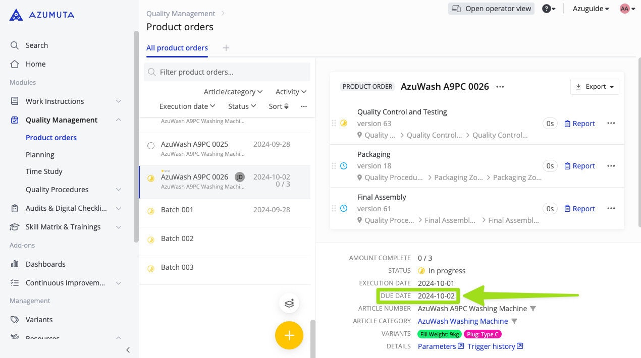 docs product order due date