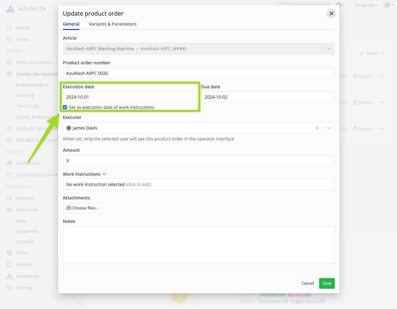 docs product order execution date 3