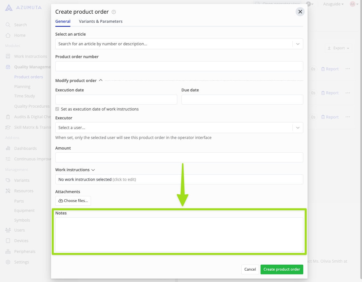 docs product order notes 2