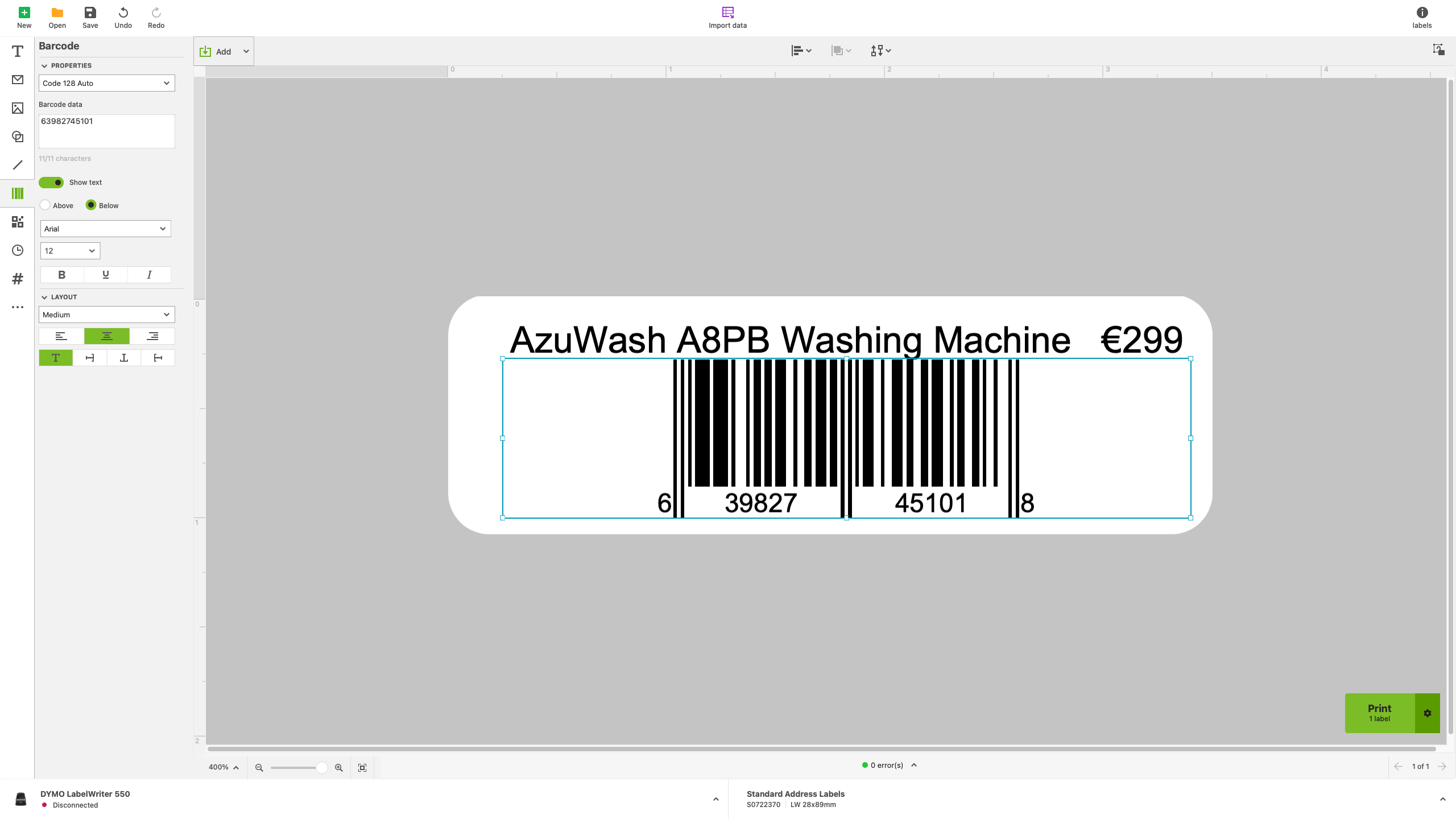 docs phase 2 design your labels on dymo connect