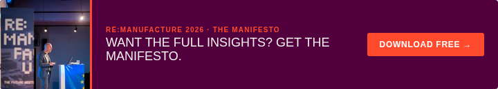 Blog banner: Tom Van de Weghe at Re:Manufacture on China and European manufacturing.